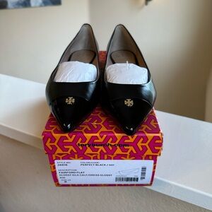 Tory Burch Fairfold Flats Glossy Silk Calf Flats size 8